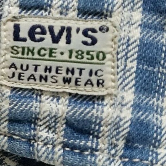 Vintage LEVI'S Denim Plaid Button Up Long Sleeves - Picture 4 of 4
